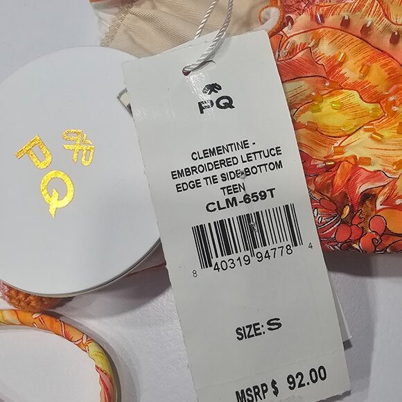 Pq Swim Embroidered Lettuce Edge Bikini Bottom - Picture 9 of 12